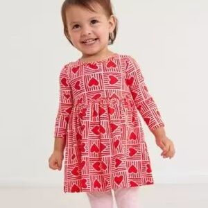 Hanna Andersson Red and White Heart Dress 12-18M